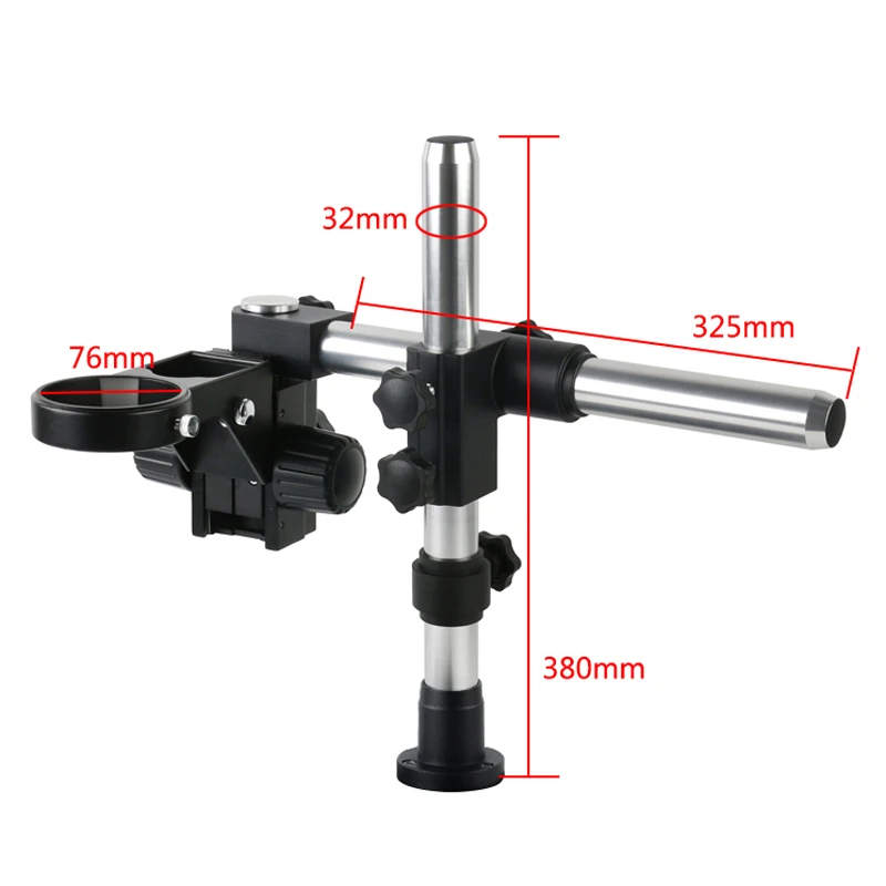 DIA 32mm Stand Holder Bracket Rod Bar Pillar + 76mm Ring Holder + 32mm Multi-axis Metal Arm For Trinocular Stereo Microscope