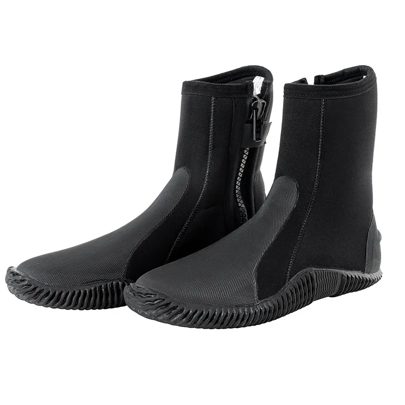 Men Women 5mm Neoprene Dive Boots Wetsuit Boots With Side Zipper Snorkeling Scuba Diving Water Sports Accessories