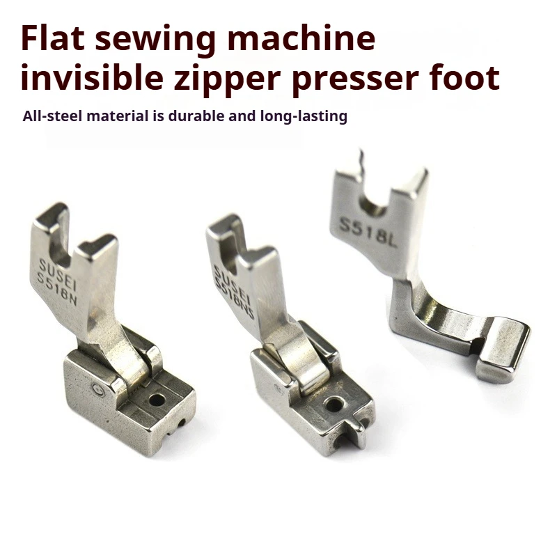 Sewing Machine Parts T168 All‑Steel Invisible Zipper Presser Foot For Industrial Lockstitch Sewing Machine Spares