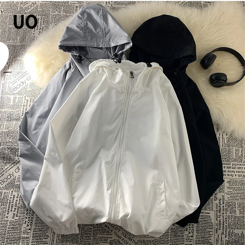 

2025 Spring Summer Fashion Thin Windbreaker Women Jacket Coat Female Hooded Baseball Uniform Loose Jackets Sunscreen Clothing