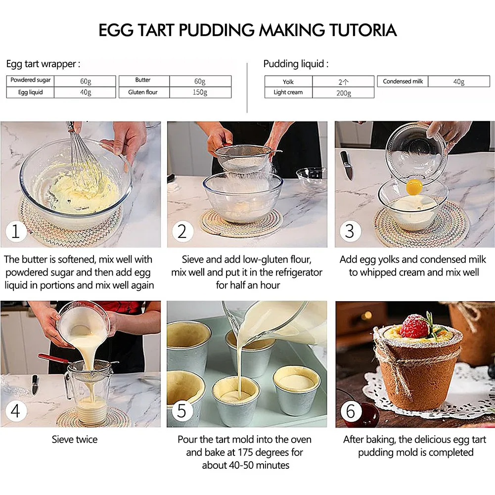 Moldes de pudim para assar, mini moldes para cozinhar diy copos de pudim molde de torta de ovo muffin lata cupcake torta prato hy