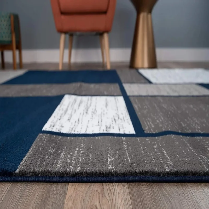 Navy Contemporary Modern Area Rug 7' 10