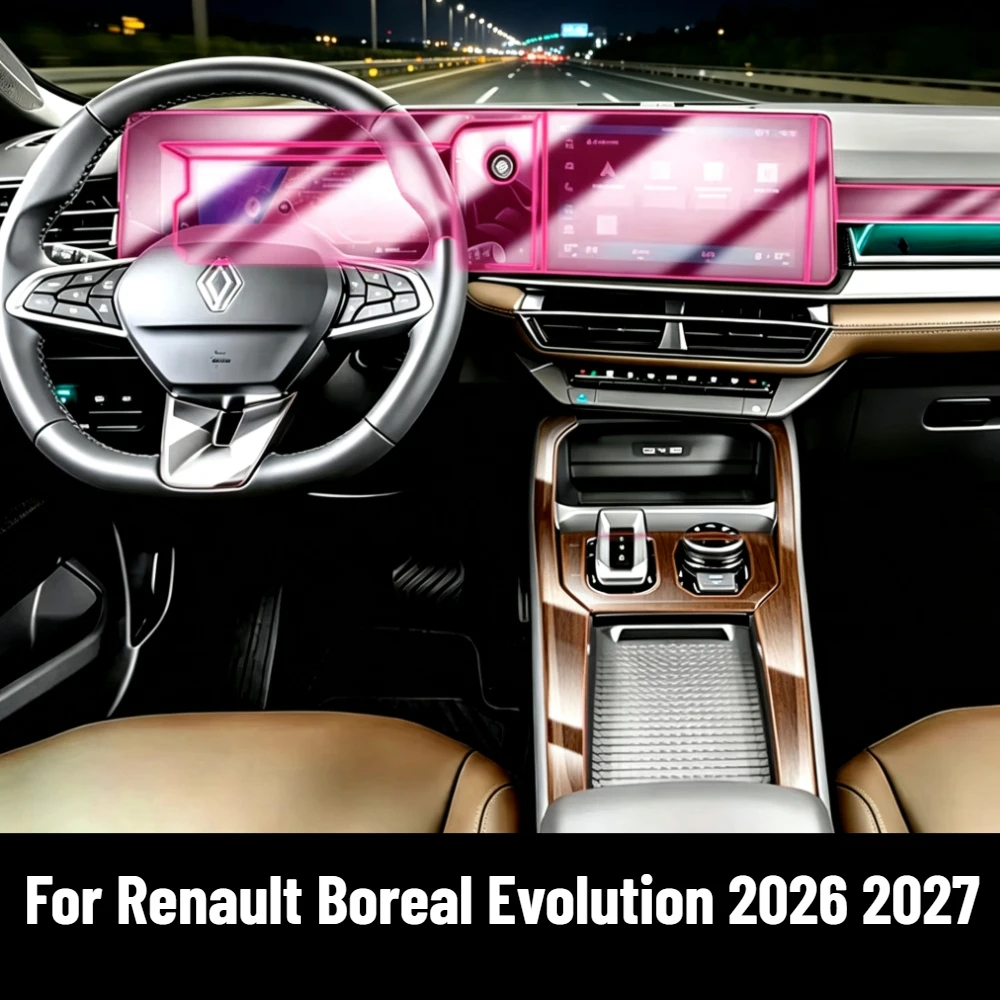 Film de protection PPF mat en TPU pour Renault Boreal Evolution 2026 2027, panneau de navigation LCD, console centrale, accessoires automobiles