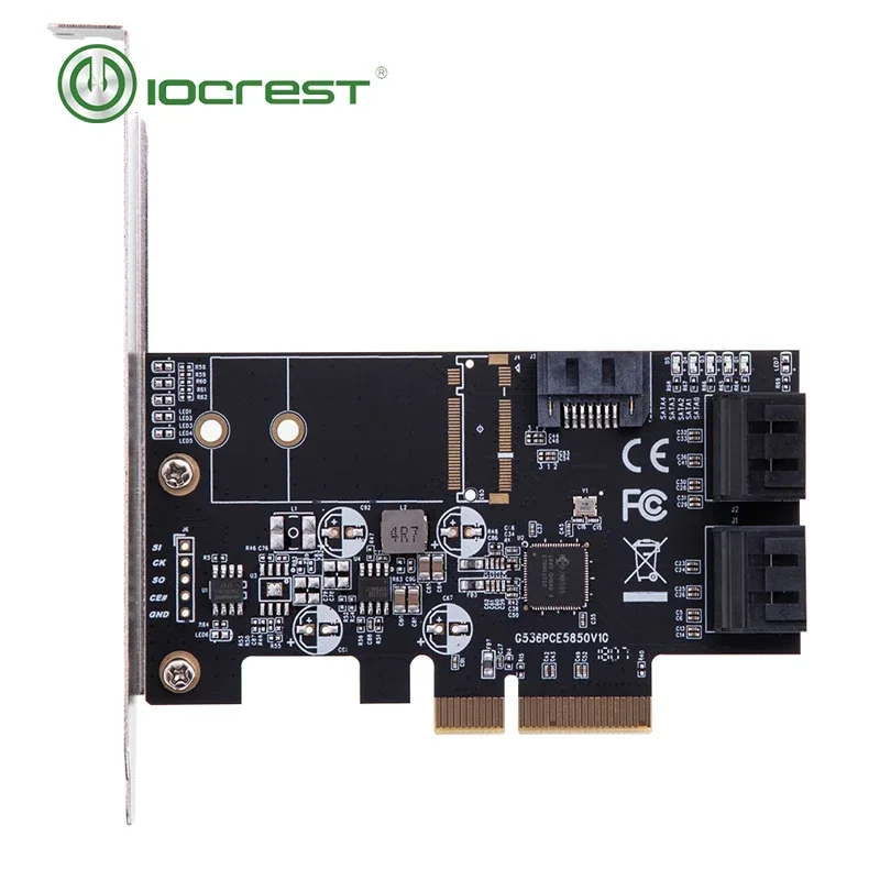IOCREST SATA III 6g 5 ports controller card PCIe 3.0 x4 expansion card with Low Profile Bracket