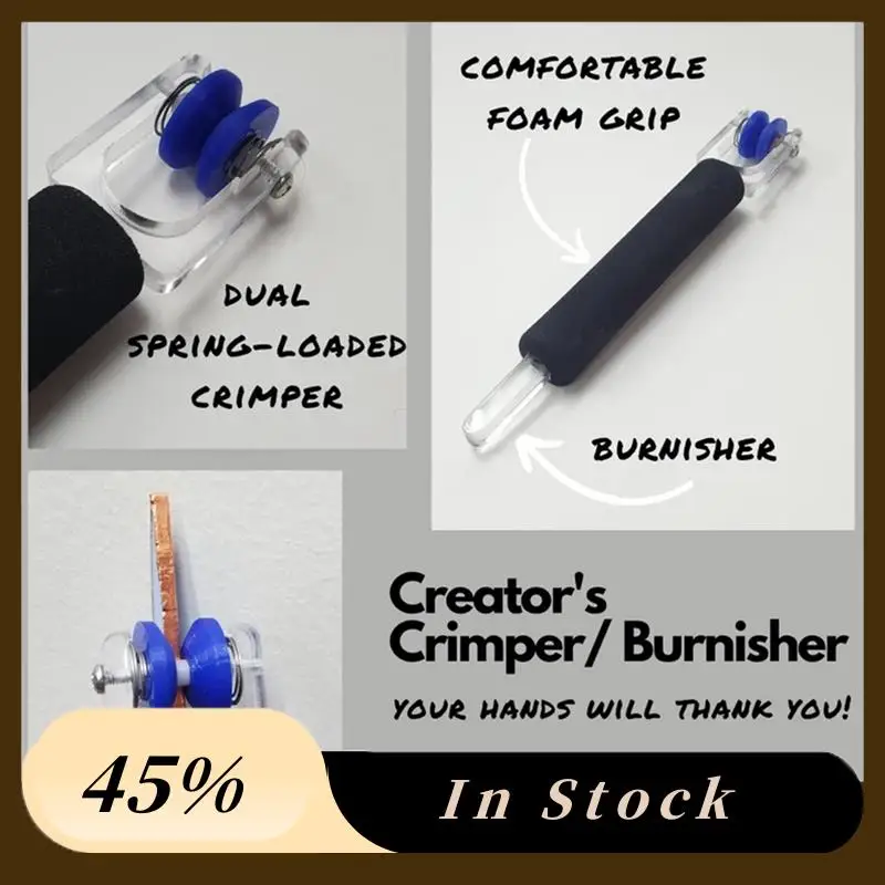 

A60Z Top Foil Crimper Burnisher Hand Tool Easy To Use Portable Comfortable Grip Multifunctional Aluminum Foil Crimper Tool
