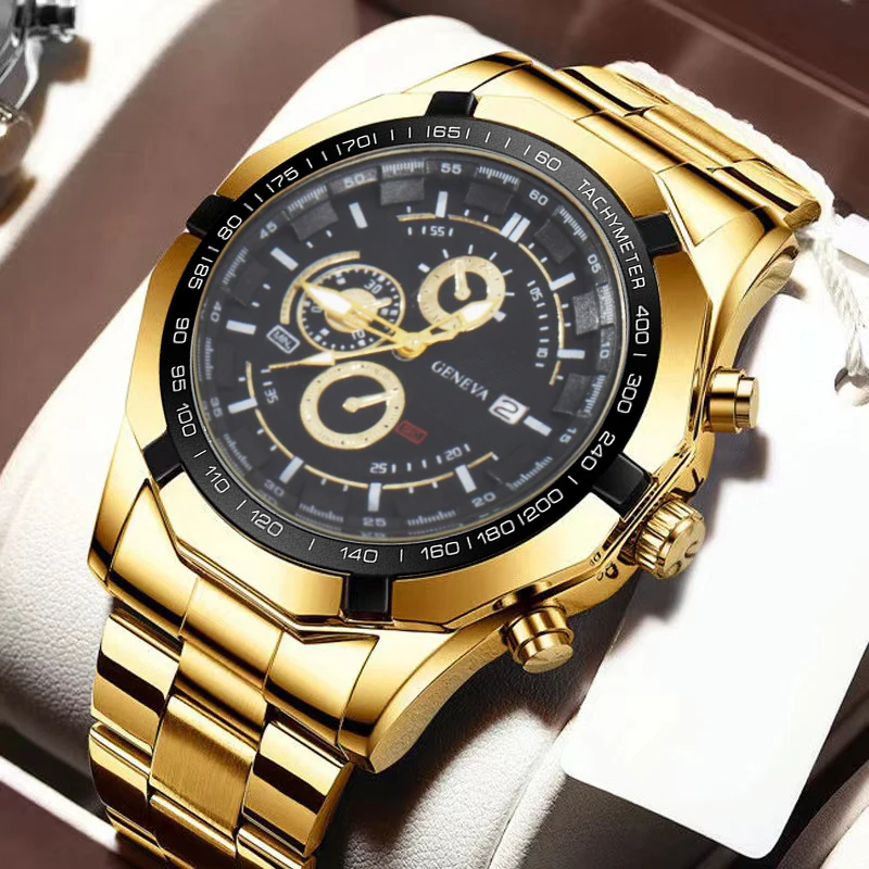 Fashion Mens Sports Watches Luxury Casual Stainless Steel Quartz Wrist Watch Men Business Calendar Watch