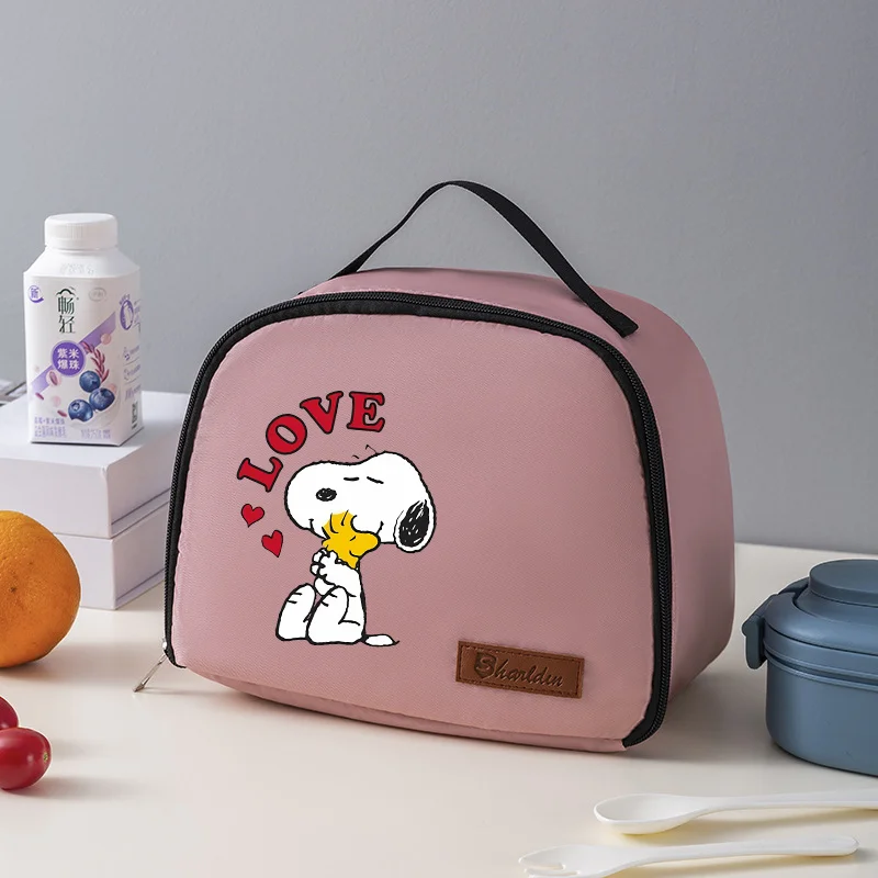 Snoopy Lunch Pack Children Warmer Bags Portable Kids Meal Kits Trip Outdoor Picnic Large Picnic Dinner Food Insulated Bag Handy