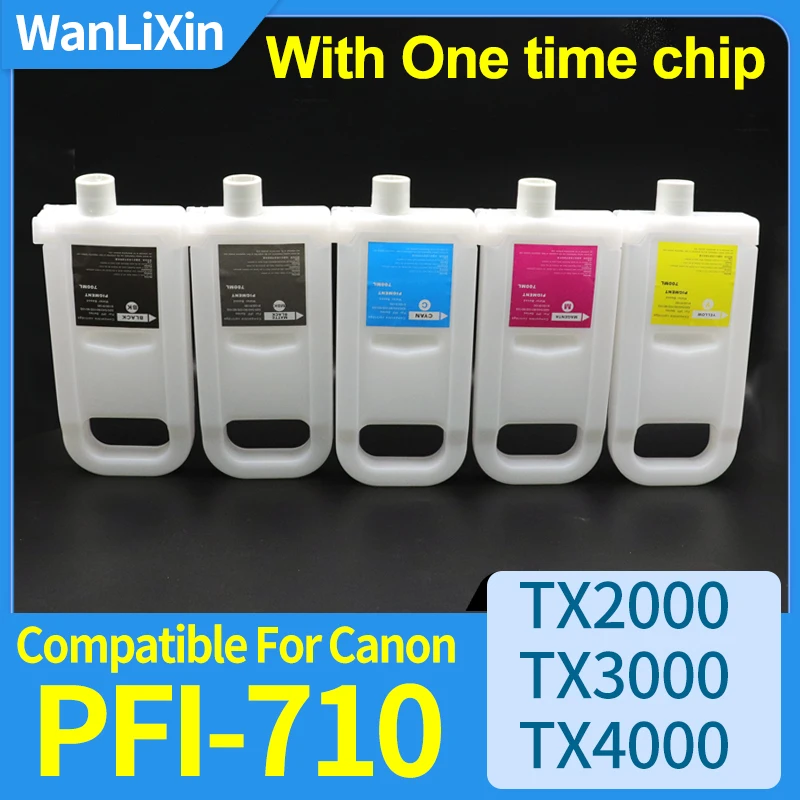 

700 мл с чипом PFI-710 PFI 710, пустой сменный картридж, совместимый для Canon TX-2000 TX3000 TX4000 TX5200 TX5300 TX5300D 5400