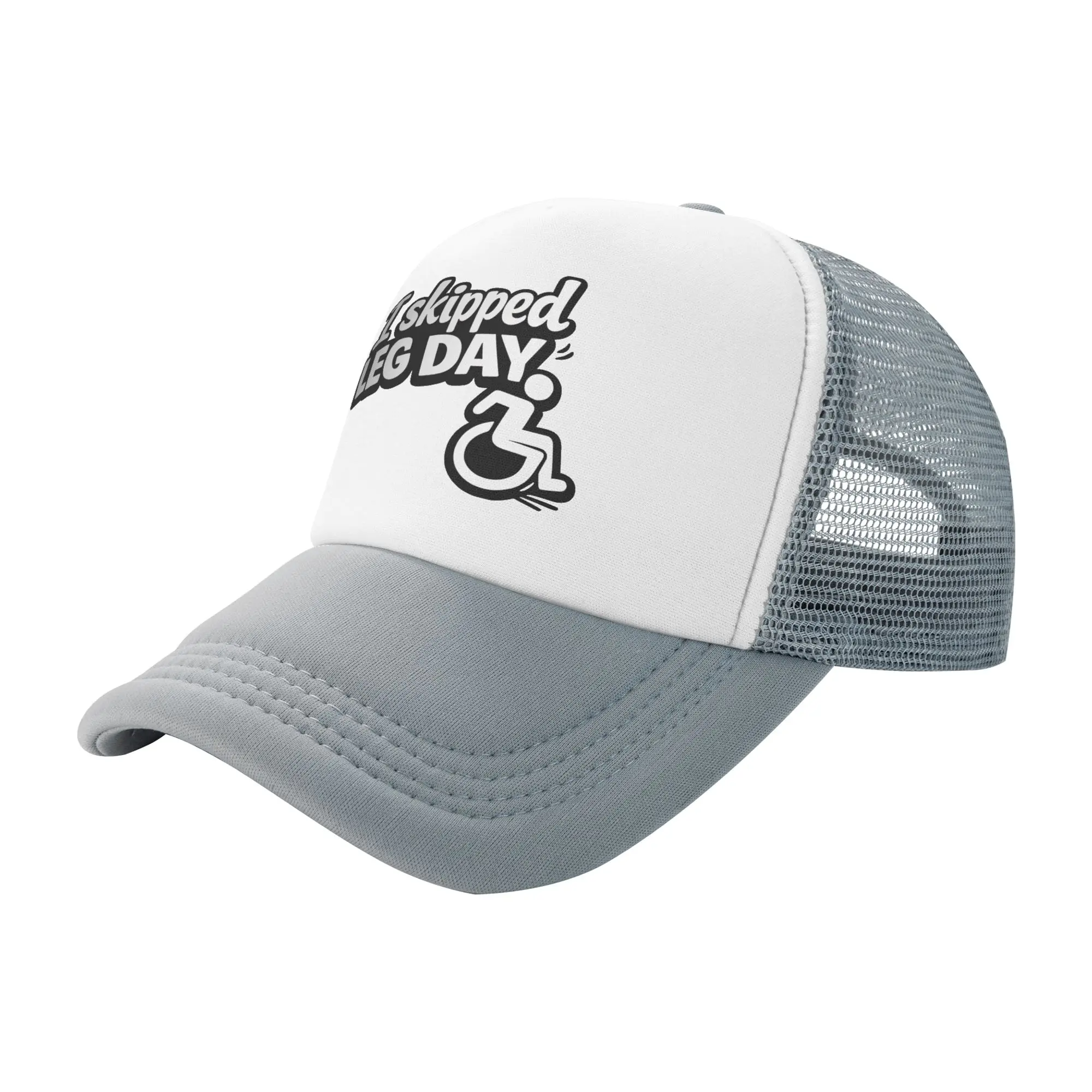 Unisex Funny Wheelchair Disability Humor  Leg Day  Trucker Cap Mesh Baseball Cap Snapback Caps  Hat Trucker  Cap Breathable