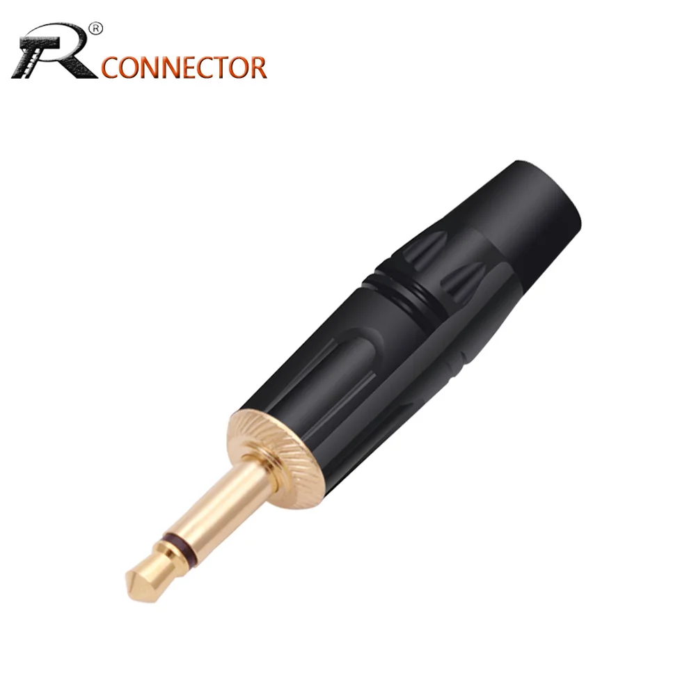 1PCS 2 Poles Jack 3.5MM Mono Male Plug Wire Connector Gold Plated Microphone Earphone Headphone Jacks R Connector Wholesales