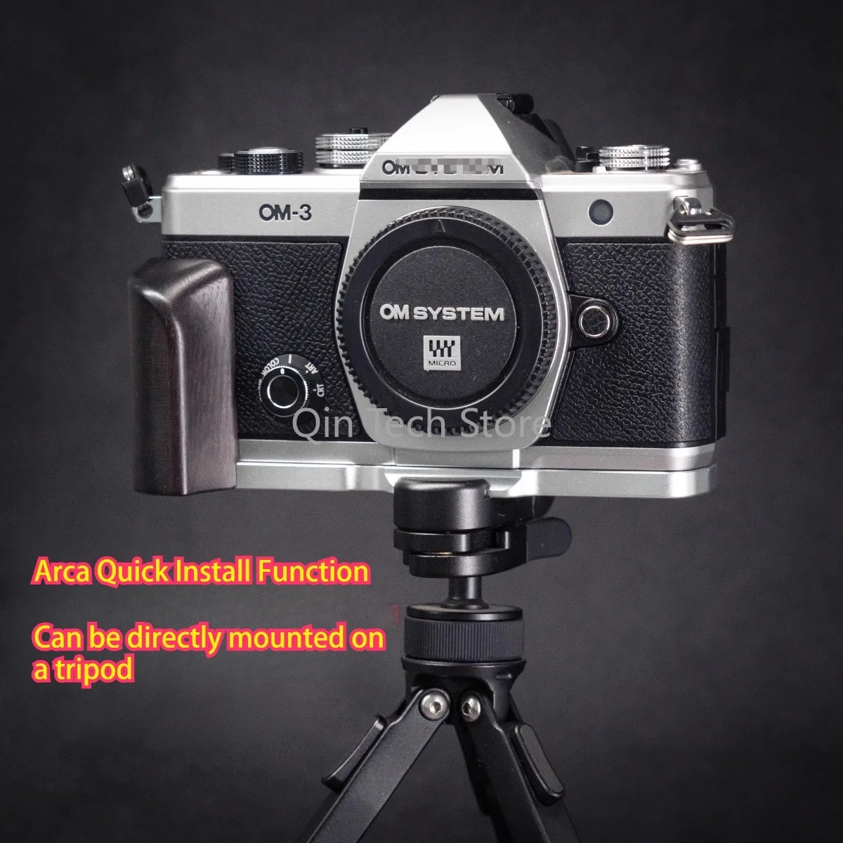 Wooden Hand Grip L Type Plate Bracket for Olympus OM-3 OM3 Camera Handle Holder Clamp Tripod Quick Release Aluminum Alloy Base