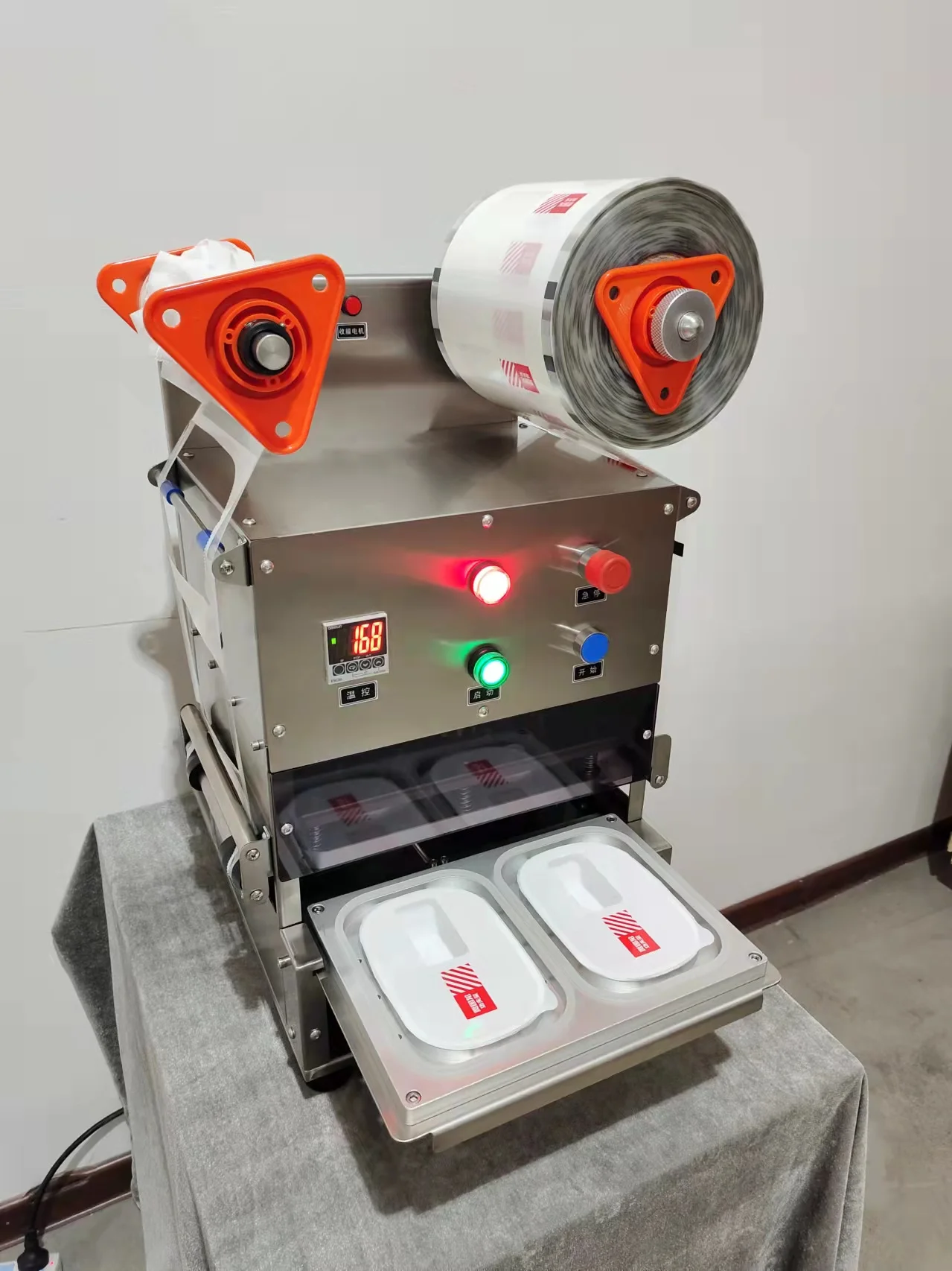 Automatic Table Type Take Away Tray Sealer for Food pp Container for Ready Meal Packing
