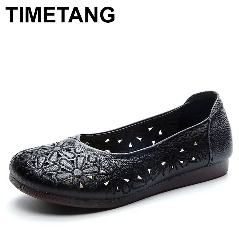 

2025 кожаная обувь из воловьей кожи с вышивкой, сандалии, удобная нескользящая женская модная обувь на среднем каблуке, весна-лето