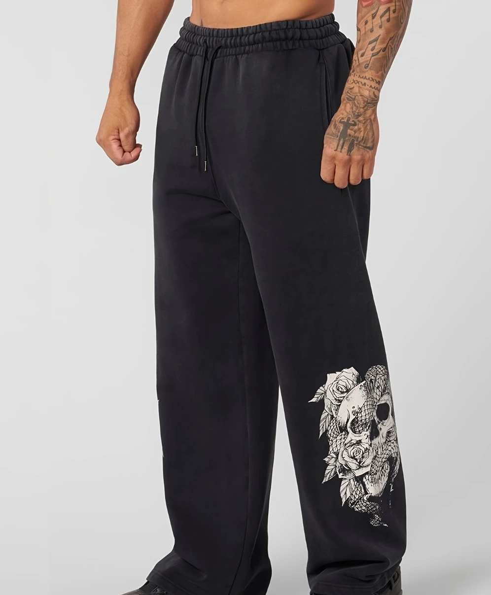 Nuevos pantalones largos para hombre, pantalones deportivos de moda, pantalones casuales rectos de pierna ancha, pantalones deportivos, pantalones sueltos para correr