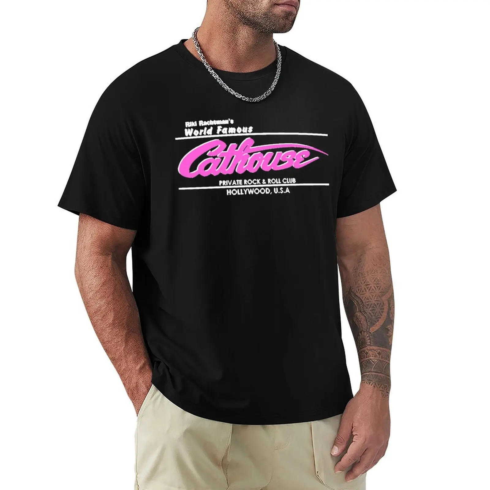 

Cathouse Rock n Roll Club Essential T-Shirt Plus Size Summer Short Sleeve T-Shirt