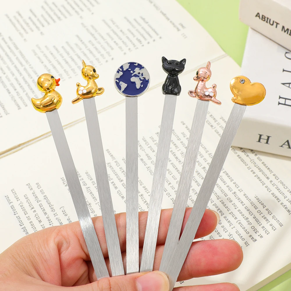 Segnalibri in acciaio inossidabile con gatto carino Amanti della lettura Accessori per la lettura Regali di compleanno per amici Regali di Natale