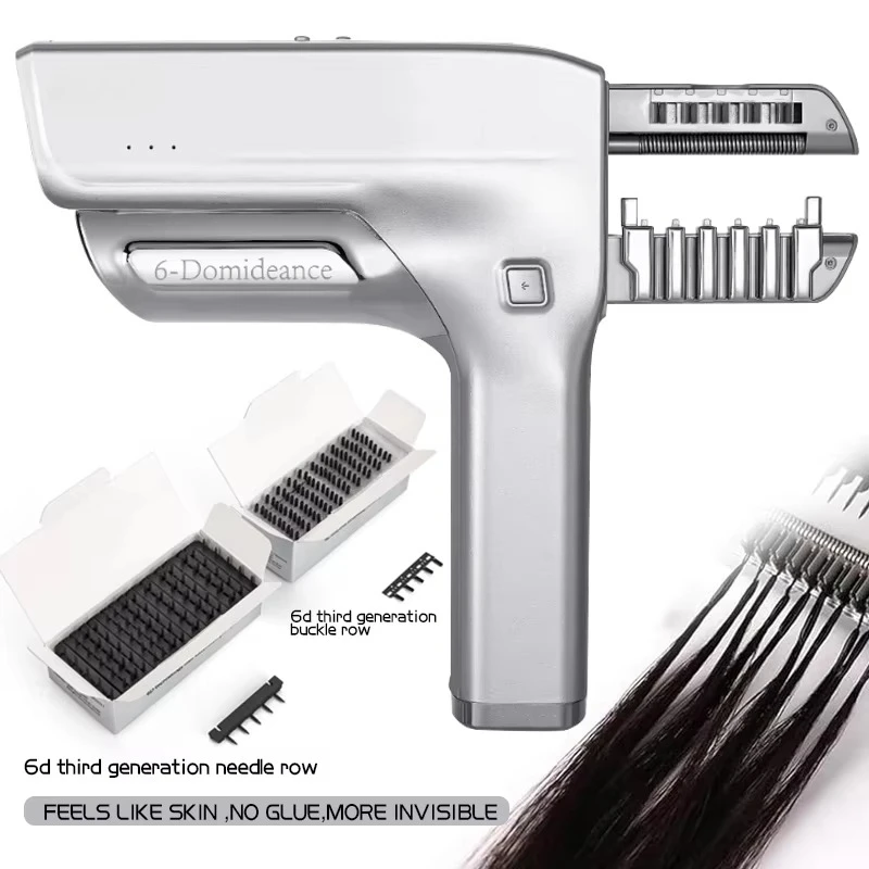 6D Hair Extensions Kit, 3rd Generation Traceless Tool, Electronic Smart Salon Equipment, 6D Hair Extension Machine