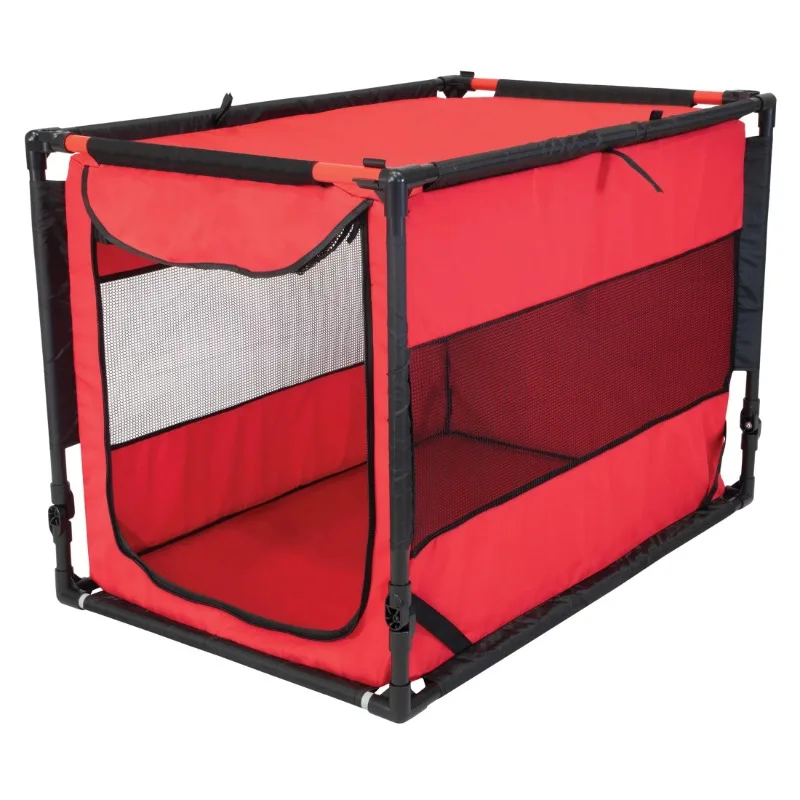 

Soft Dog Crate Large Portable Dog Kennel, Easily folds flat into the included travel bag for easy storage