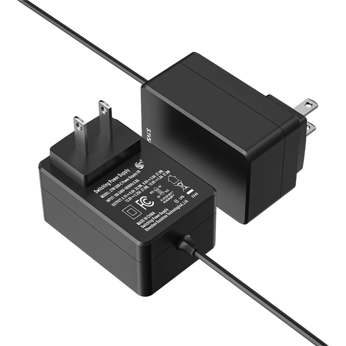 

Зарядное устройство ABEP-SUNSHINY 5,1 В, 5 А, подходит для адаптера питания Raspberry Pi 5-го поколения Pi5 PD27W, вилка стандарта США, черная