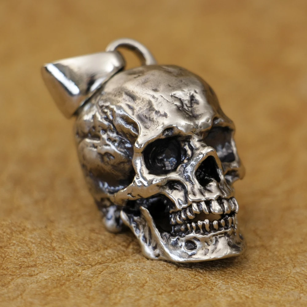 

Huge Cupronickel Details Skull Pendant Biker Punk Jewelry CP177