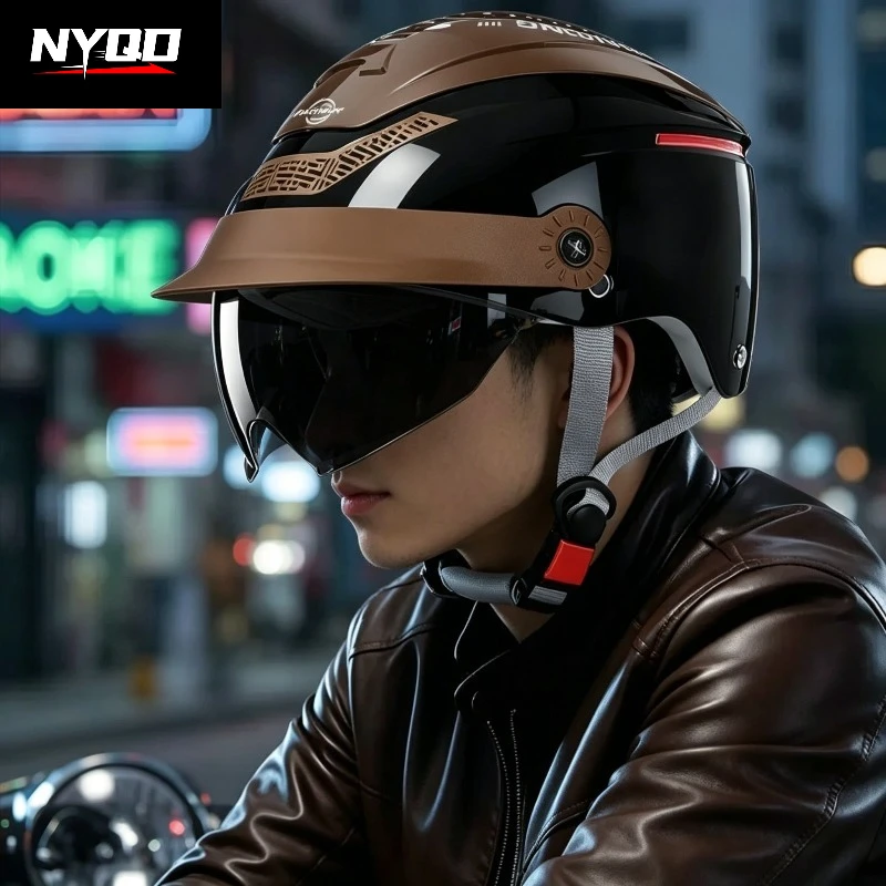 Electric Motorcycle Helmet Summer Breathable Sun Protection Half Helmet Scooter Safety Helmet for Men Women