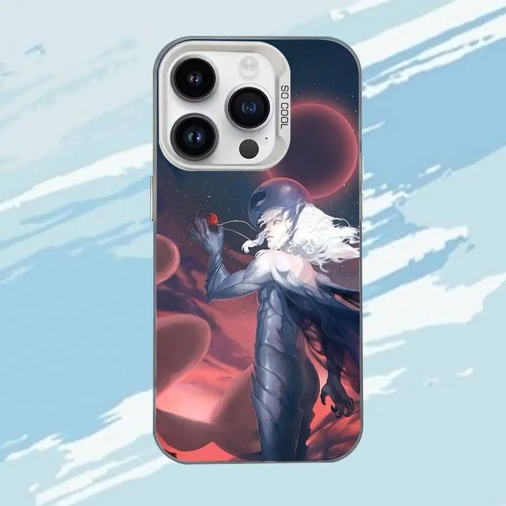 Чехол для телефона Anime B-Berserk G-Griffith для iPhone 17,16,15,14,13,12,11, Mini,Pro,E,MAX, белый матовый противоударный чехол