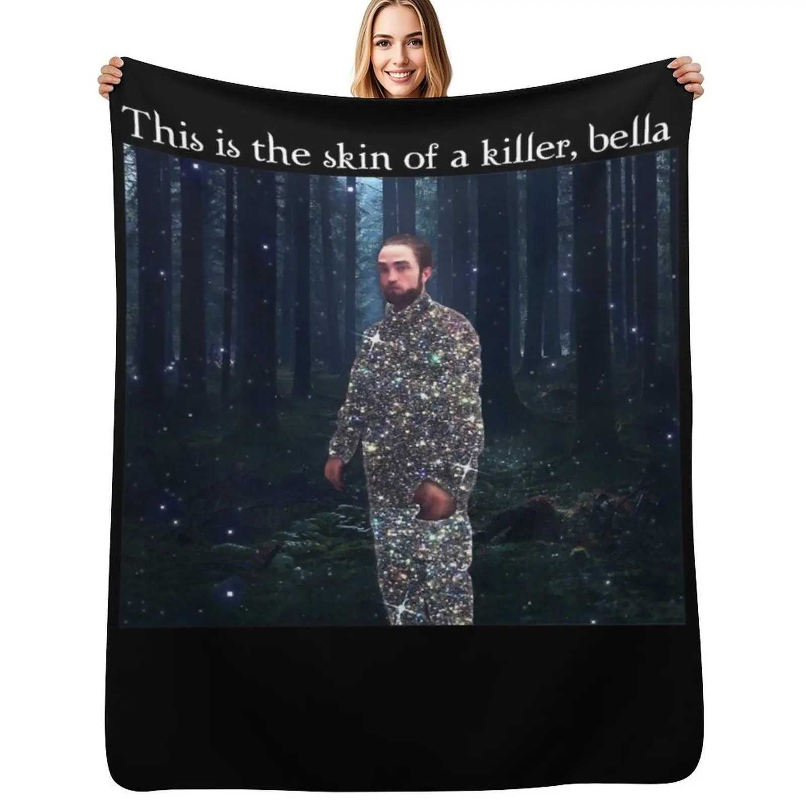 

This Is The Skin Of A Killer Bella Meme Throw Blanket Warm Accent Blanket for Living Room Decoration