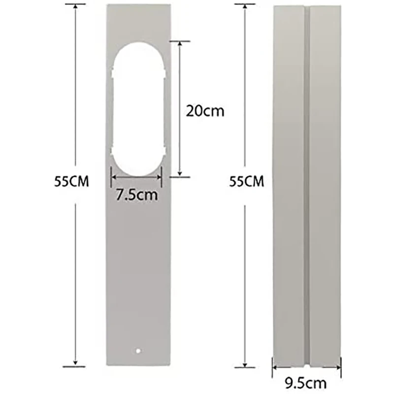 Kit de ventana de CA, ventilación de ventana deslizante, adecuado para manguera de aire acondicionado móvil con 5,9 pulgadas/15cm