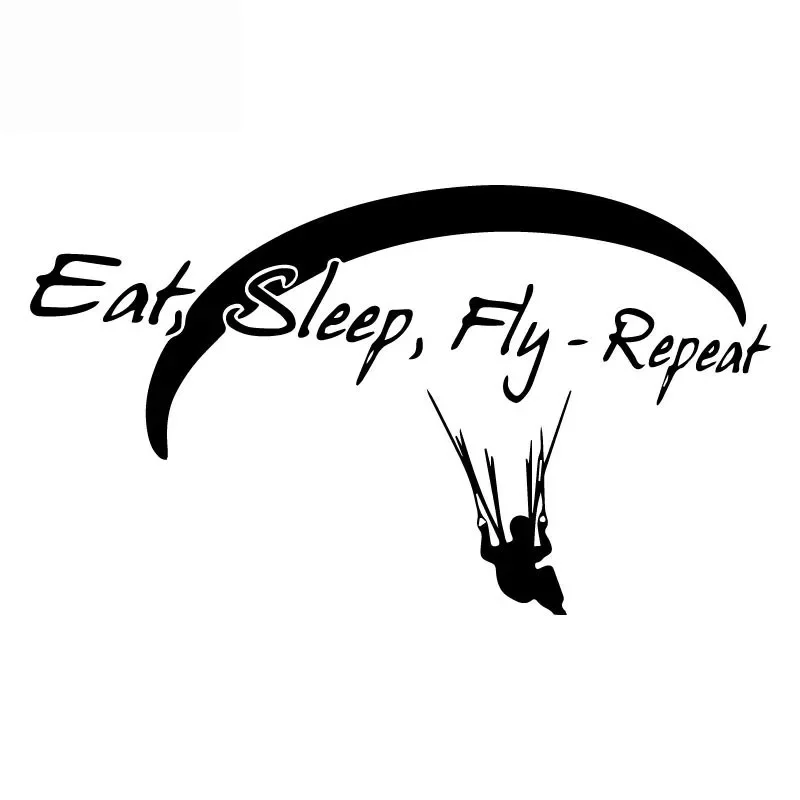 Paragliding Eat Sleep Fly Repeat Car Sticker Waterproof Decal Laptop Truck Motorcycle Auto Accessories PVC,18cm*10cm