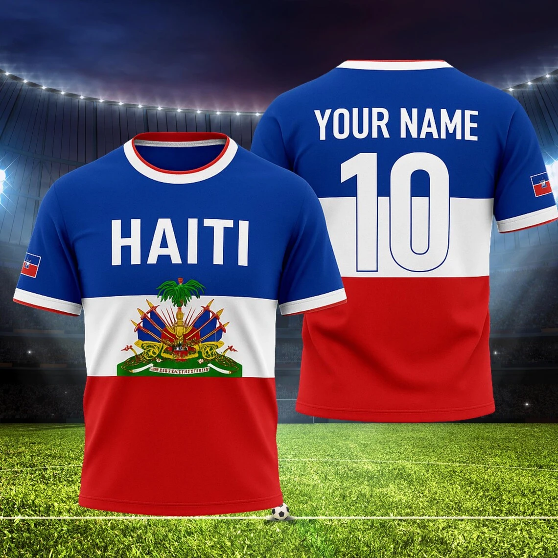 

2026 New Haiti Football T-shirts Sports Casual Haitian Soccer Jersey Free Custom Diy Name Tees Gifts Wholesale Sports T Shirts