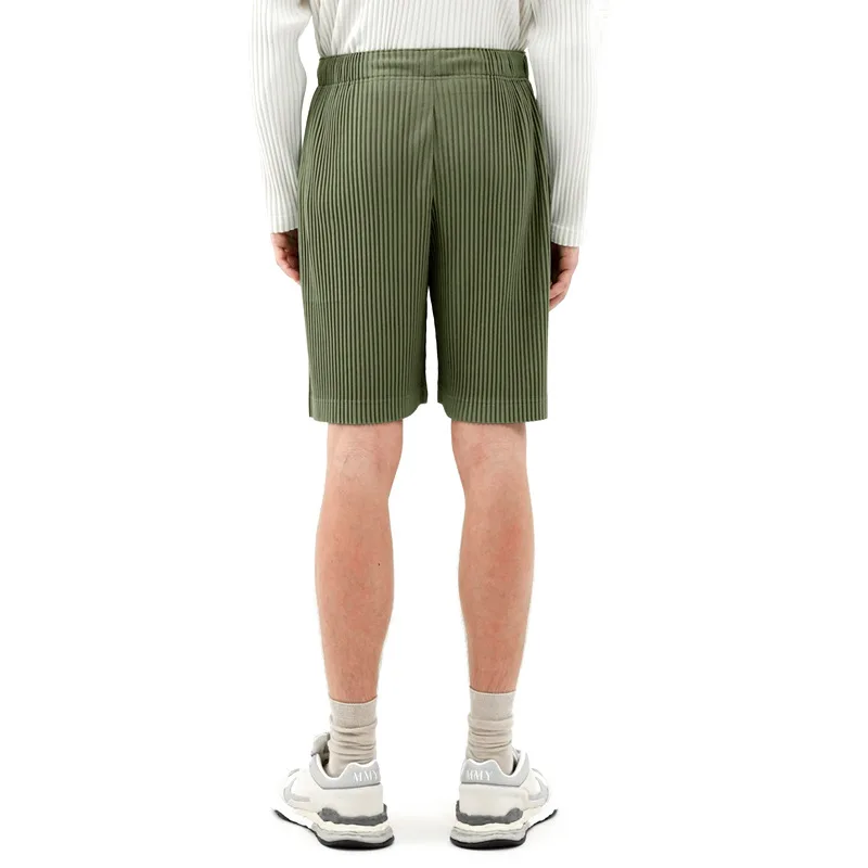 ISSEY 2026 nouveauté japon Miyake short plissé drapé haute rue ample jambe droite cordon pantacourt pour hommes