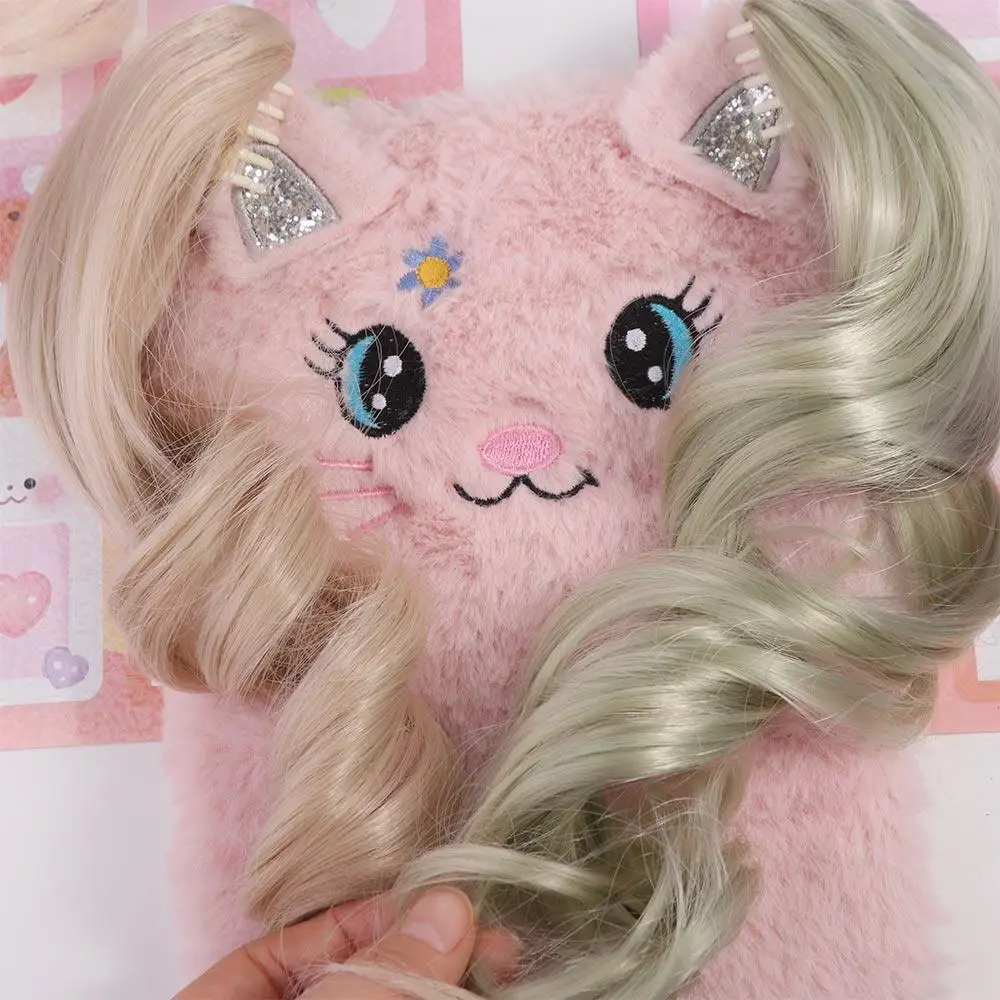 ผมหางม้าผ้าฝ้ายตุ๊กตาเส้นใยเคมีวิกผมหนีบเส้นใยเคมีBJD SDตุ๊กตาผมสีสันตุ๊กตาสีม่วงยาวผมหยิกผมหางม้า