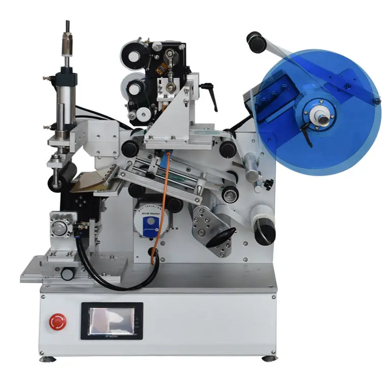 Small Tabletop Fully Automatic Rounded Rectangular Tube Water Bottles  Case and  Box Labeling Machine