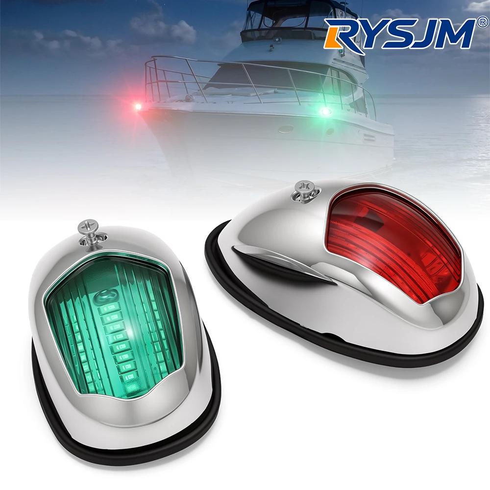 2Pcs LED Navigation Lights For Boats 12V 24V Boat Position Lights Marine Lights Waterproof Skiff Yacht Lamp Red and Green
