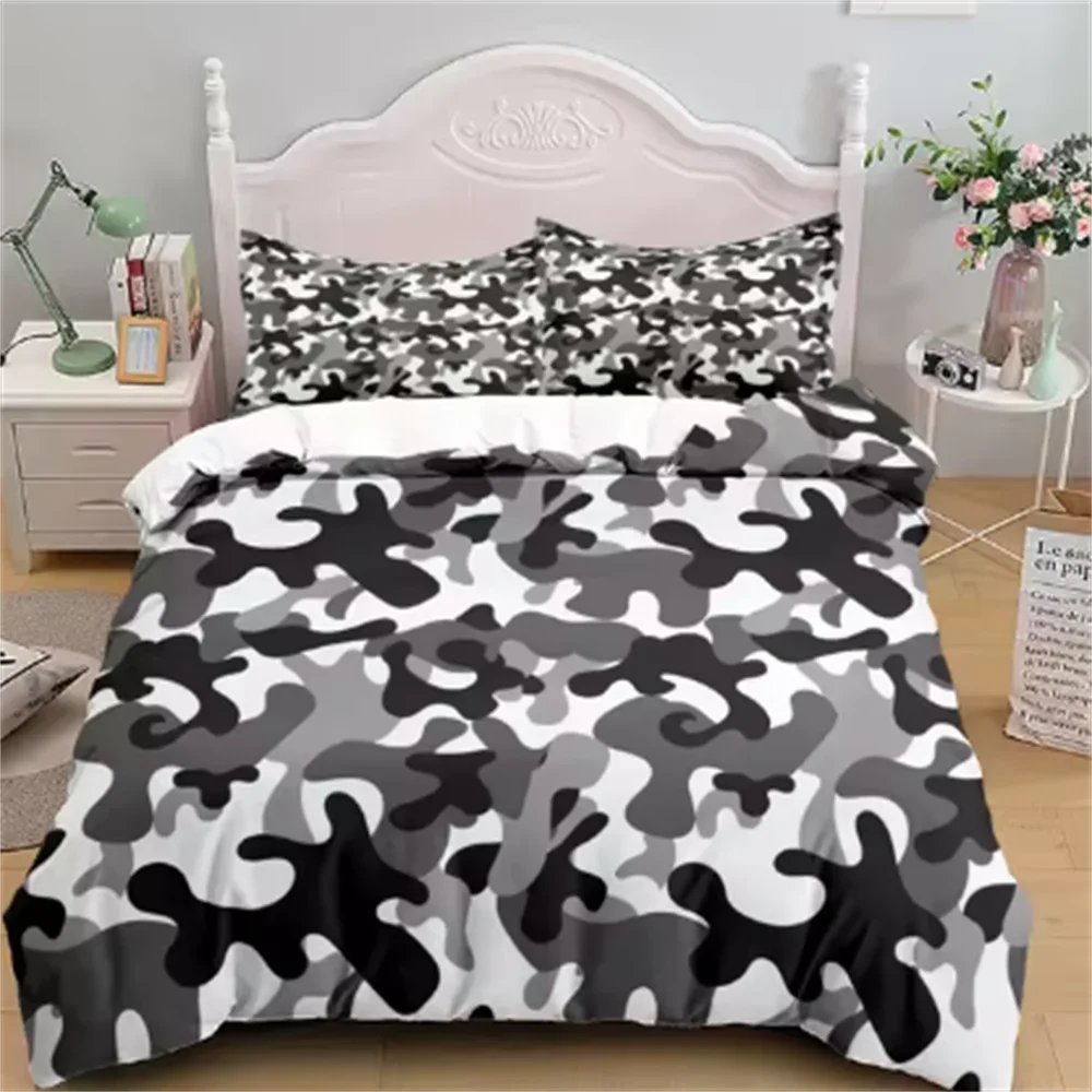 Camouflage Soldier Campus Duvet Cover Set EU Single Double King US Twin Full Queen Cal Children Bed Linen Set