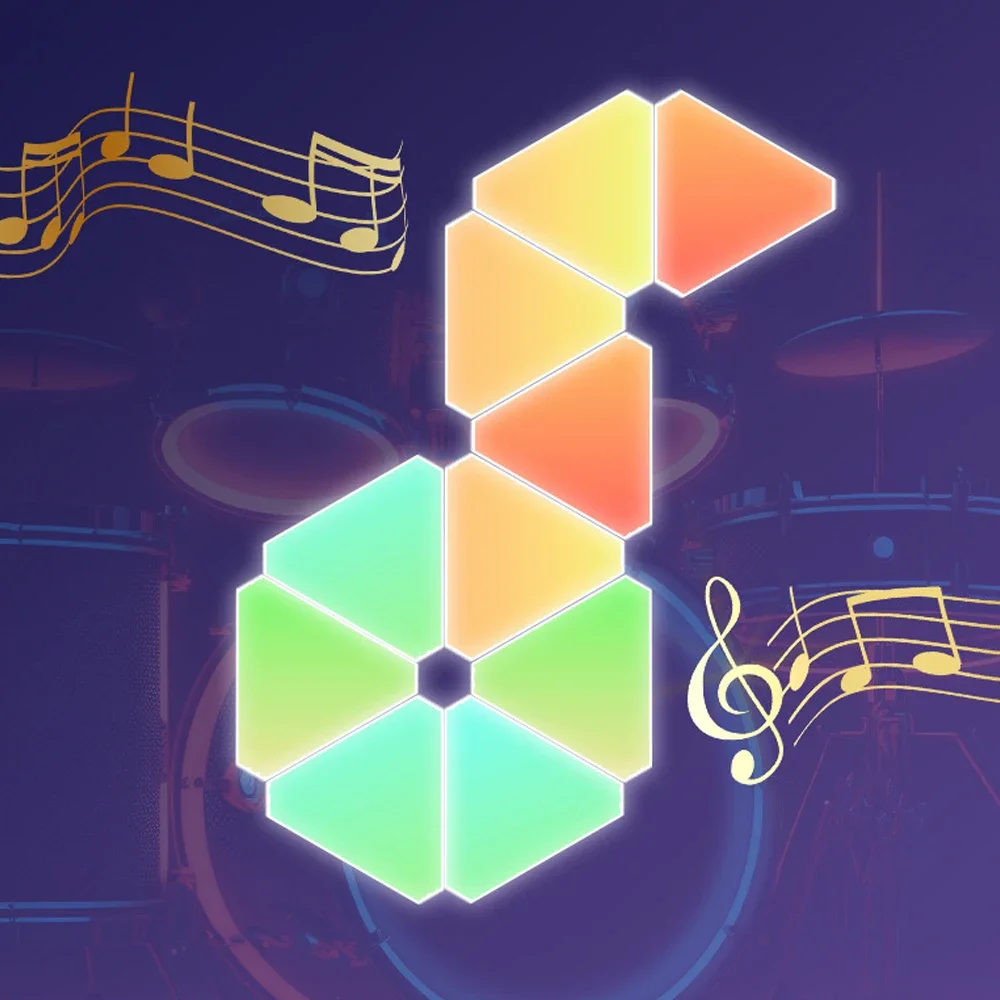 RGB Triangle Wall Light LED Quantum Lamp 5V USB WIFI Bluetooth Music Sync Game Ambient For Gaming Bedroom Store Decoration