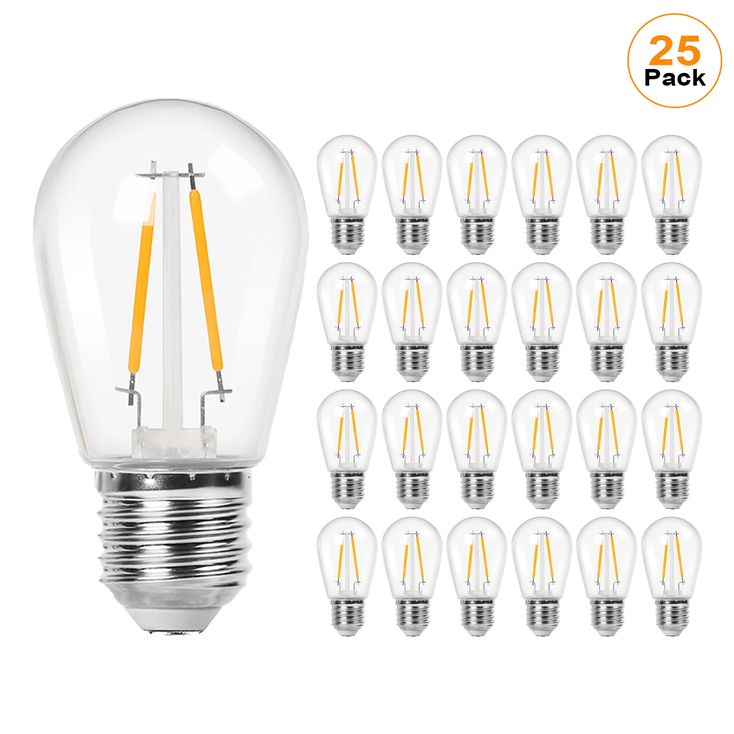 S14 2W Plastic Edison Gloeilampen Vintage Onbreekbaar E27 Basis Warm Wit Gelijk aan 20W Gloeilamp Licht vervangen Lamp