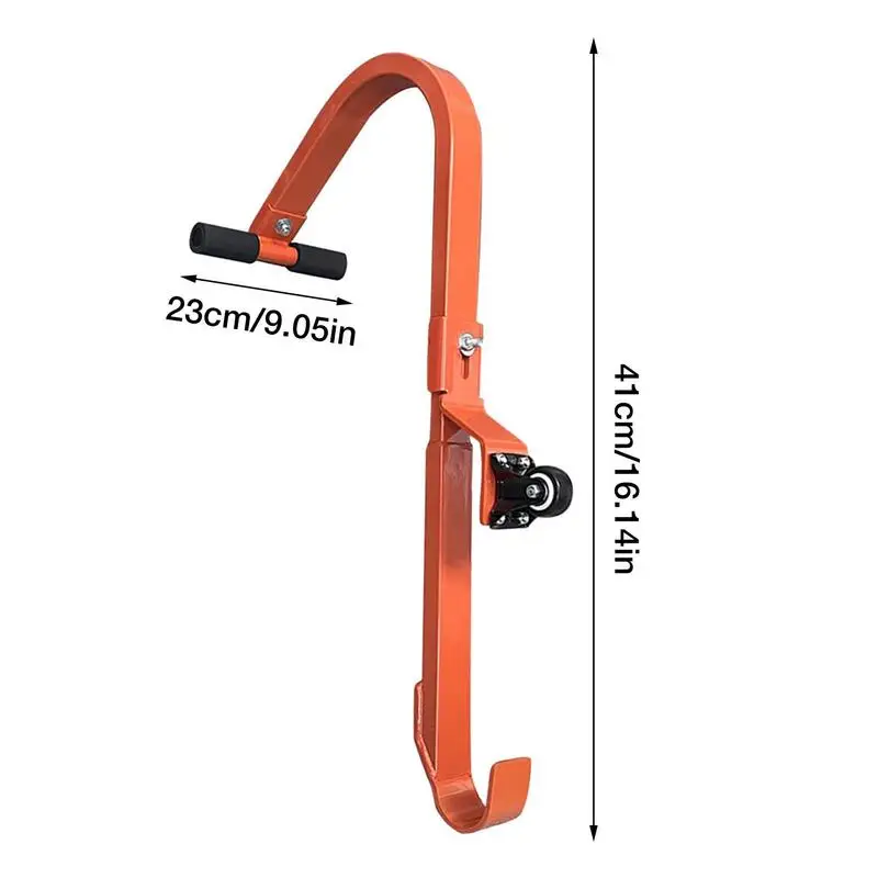 Roof Ladder Steel Roof Hook With Wheel Rubber Grip T-Bar 2 Pcs Ladder Stabilizer Heavy Duty Fast And Easy Setup To Access Steep