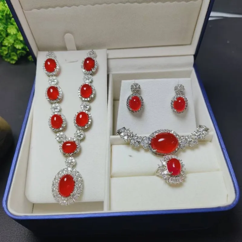 Exquisite Fashion Ethnic Style Red Suit Jewelry