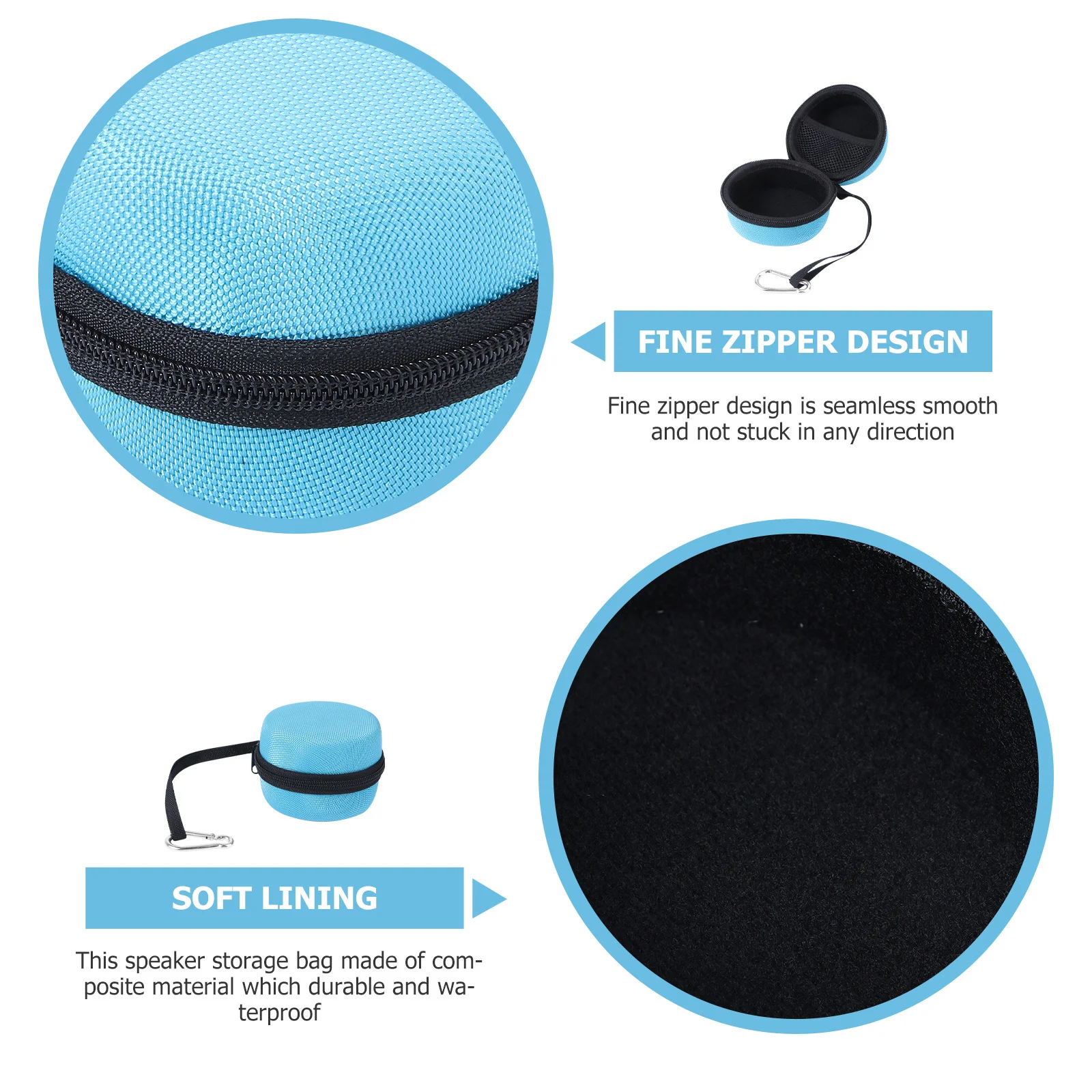 

Speaker Storage Bag Outdoor Travel Portable Sky Blue Unique Mesh Interlayer For Usb Cable Organizer Lightweight