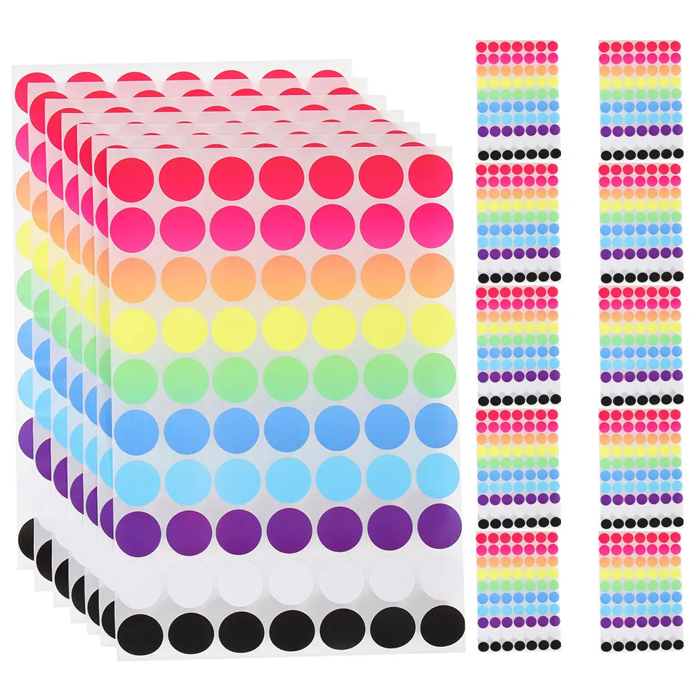 

25 листов цветных круглых самоклеящихся этикеток-точек для маркировки пищевых контейнеров, банок, бутылок, организации рисунков и организации пространства