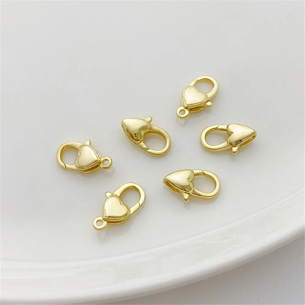 

14K Gold-Color Korean Lobster Buckle Love Spring Buckle Handmade DIY Bracelet Necklace Connection Closure Buckle Accessories