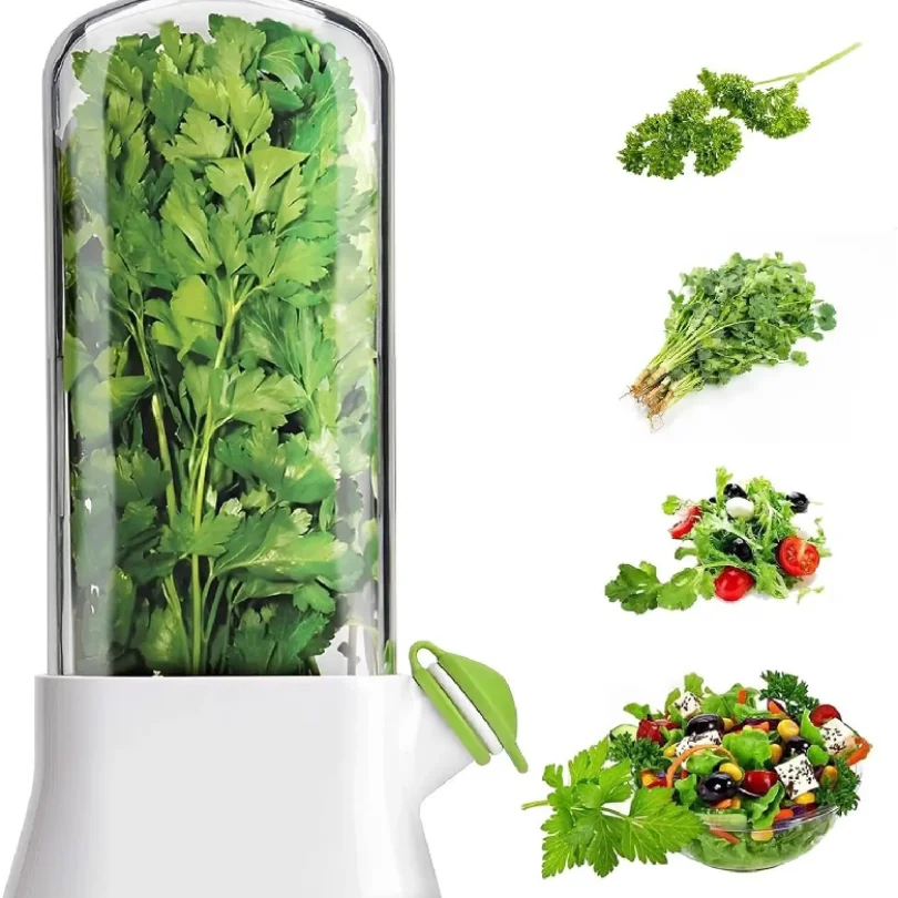 

Herb Keeper for Refrigerator Keep Herbs Fresh Longer Premium Herb Saver Versatile Container for Cilantro Parsley Basil Mint