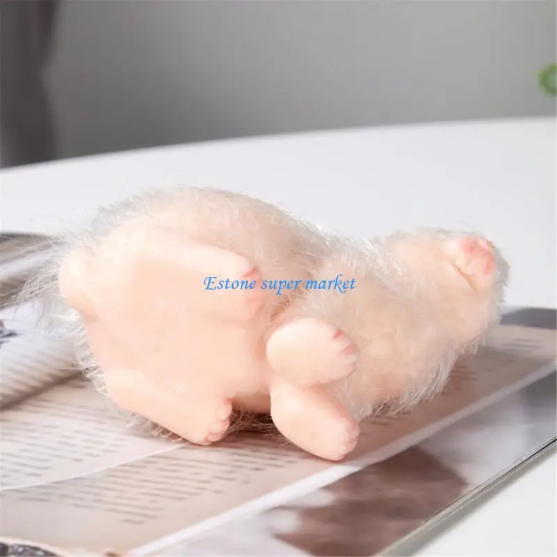 

090B Rabbit Toy Model Doll Silicone Animal Figurine Education Life Like Pet Raise Toy