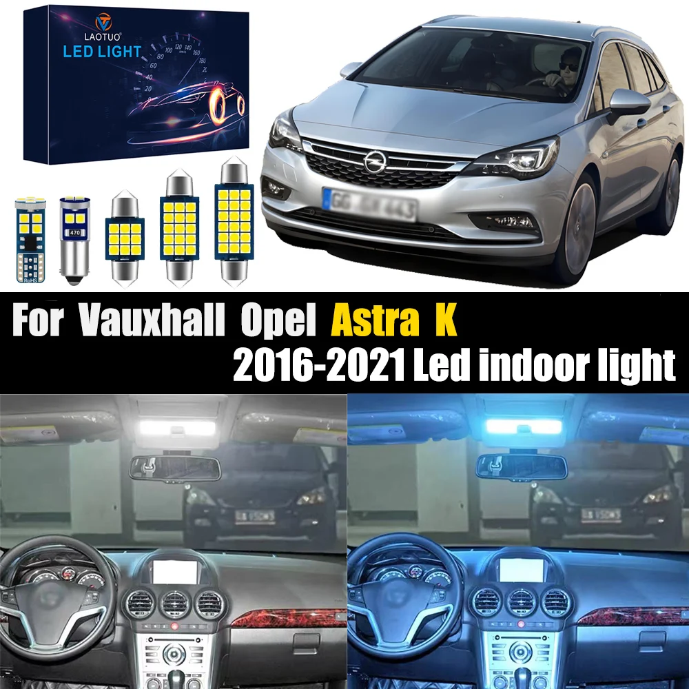 

11pc Car Interior LED For Opel Astra K 2016-2021 Canbus Vehicle LED Bulb Interior Dome Map Trunk Light Auto Lamp accessories Kit