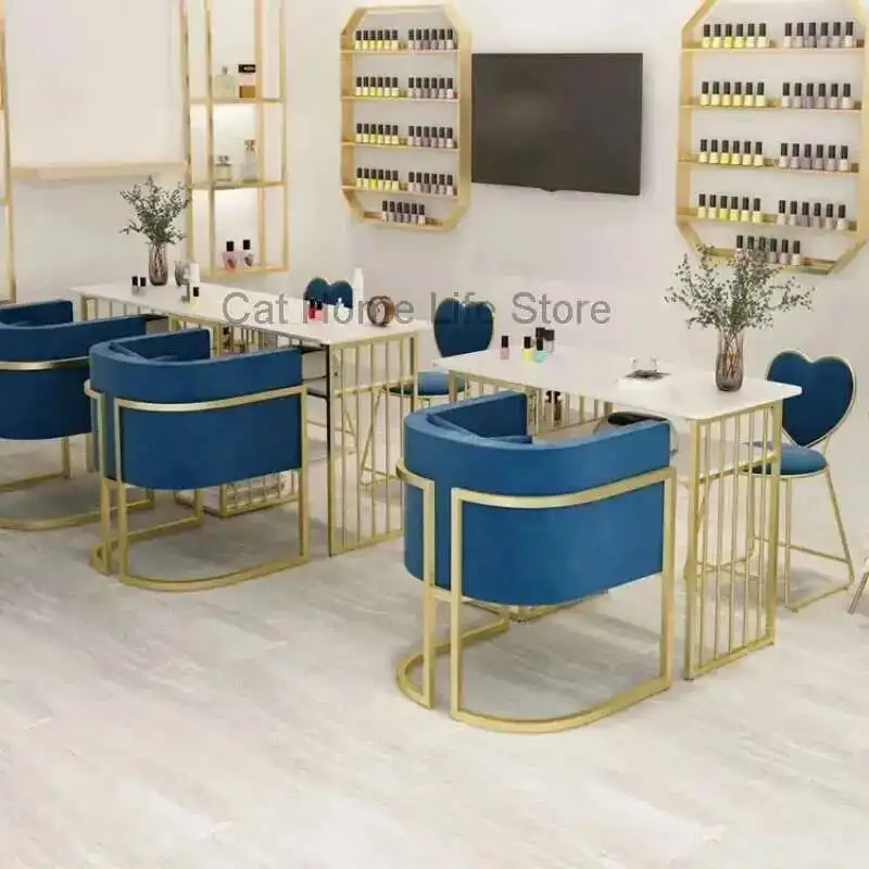 

Table Lamp For Manicurist Reception Desks Nail Receptionist Front Desk Salon Polish Shelves Beauty Prosthetic Furniture Studio
