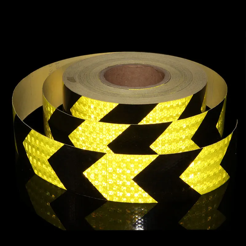 2 "X 25M Reflecterende Veiligheidswaarschuwing Reflector Tape Film Sticker Voor Bike Trailers Fiets Auto Motorfiets Reflecterende Stickers pijl