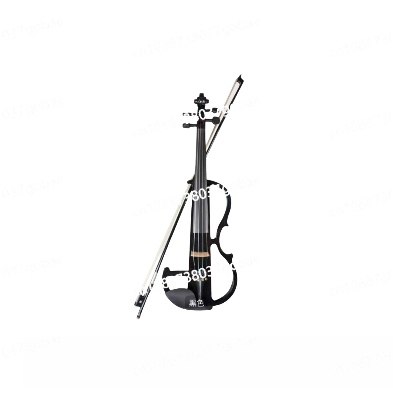 White and black colored electronic violin, beginners play electric acoustic violin instruments