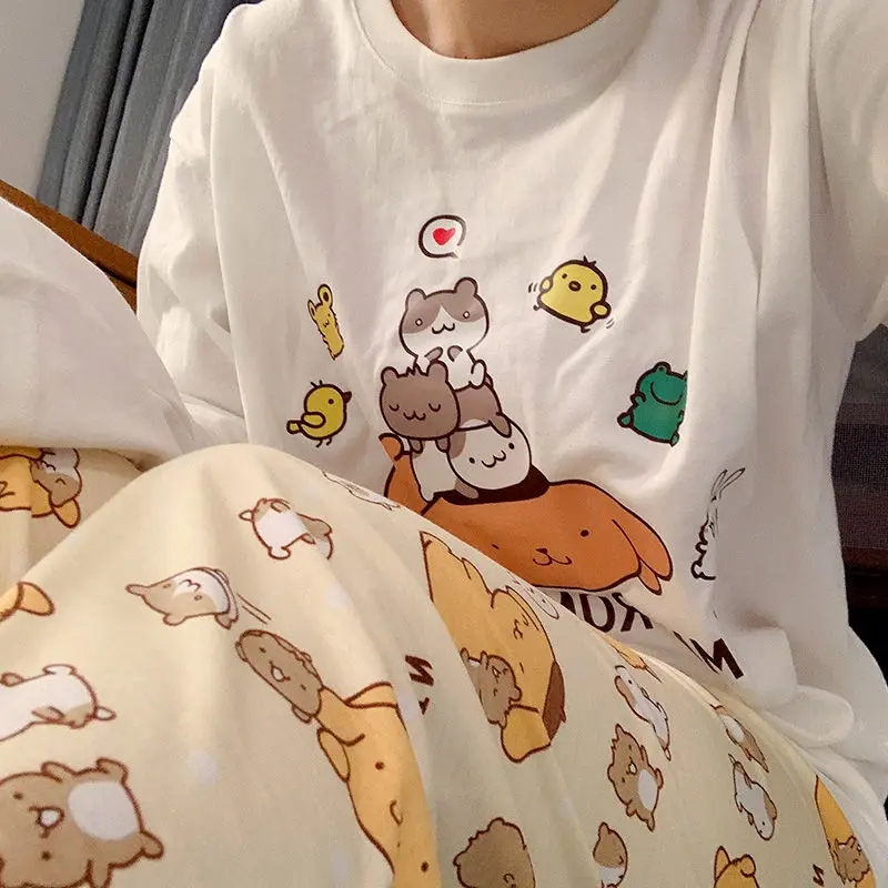 New Sanrio Pom Pom Purin Pajama Pants Women Summer Long Sleepwear Pochacco Hanyodon Cute Cartoon Korean Fashion Home Clothes Y2k