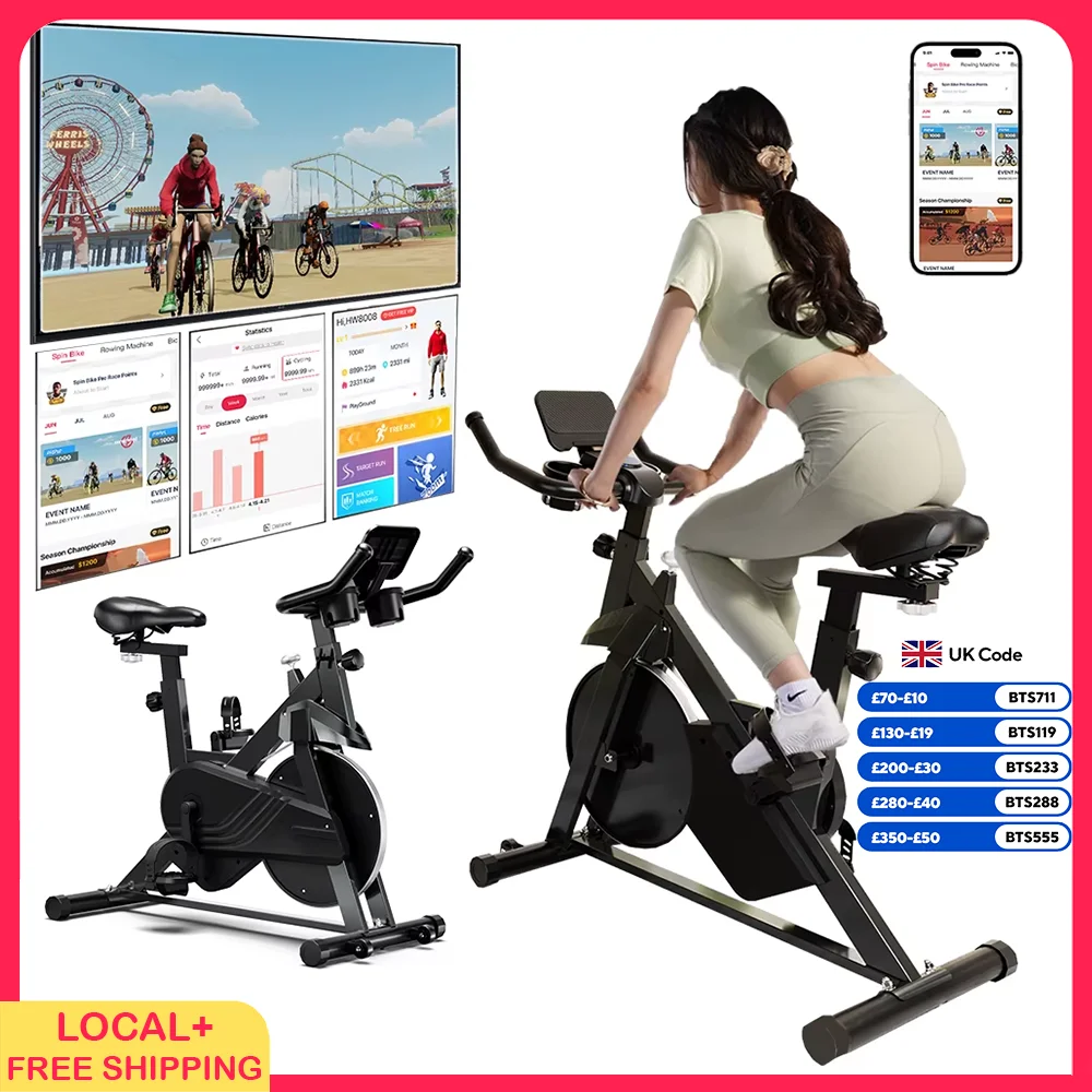 Exercise Bike Home Ergometer Exercise Bike with Adjustable Magnetic Resistance Indoor Bicycle LCD Display 100 kg Load Capacity